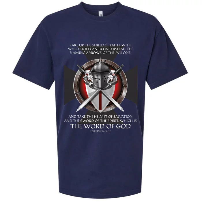 Armor of God Christian Bible Verse Sueded Cloud Jersey T-Shirt