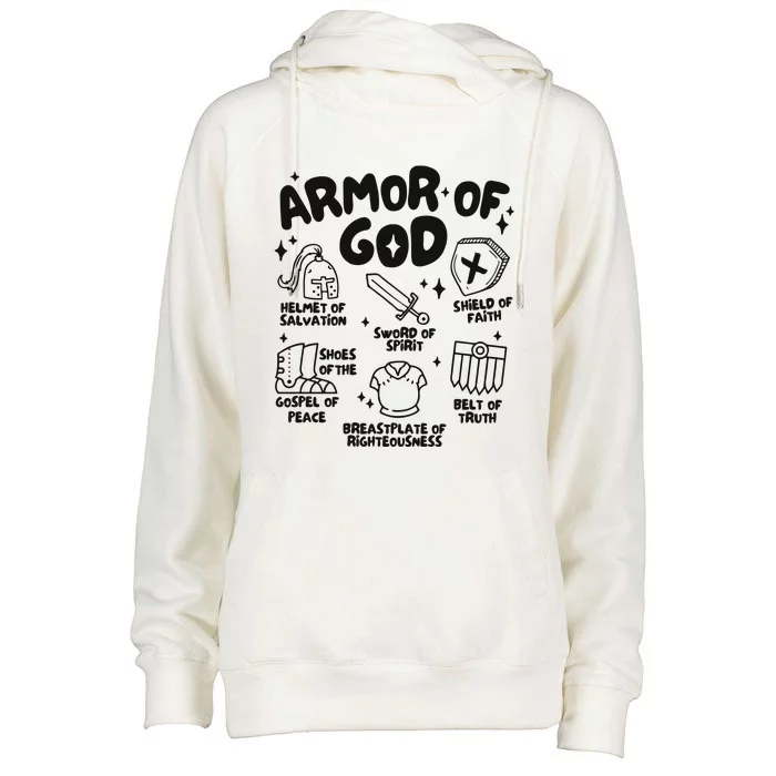 Armor Of God Christian Jesus Womens Funnel Neck Pullover Hood