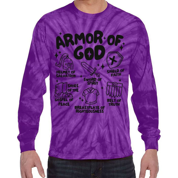 Armor Of God Christian Jesus Tie-Dye Long Sleeve Shirt