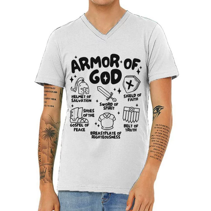 Armor Of God Christian Jesus V-Neck T-Shirt