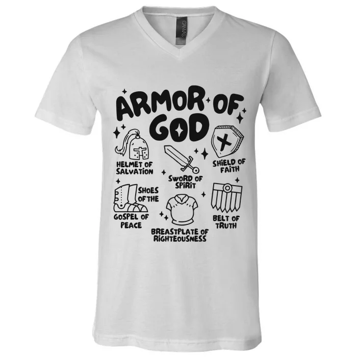 Armor Of God Christian Jesus V-Neck T-Shirt