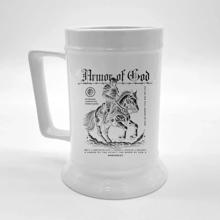 Armor Of God | Put On The Full Armor Of God | Christian Front & Back Beer Stein