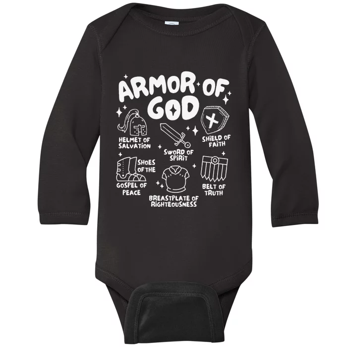 Armor Of God Christian Jesus Baby Long Sleeve Bodysuit