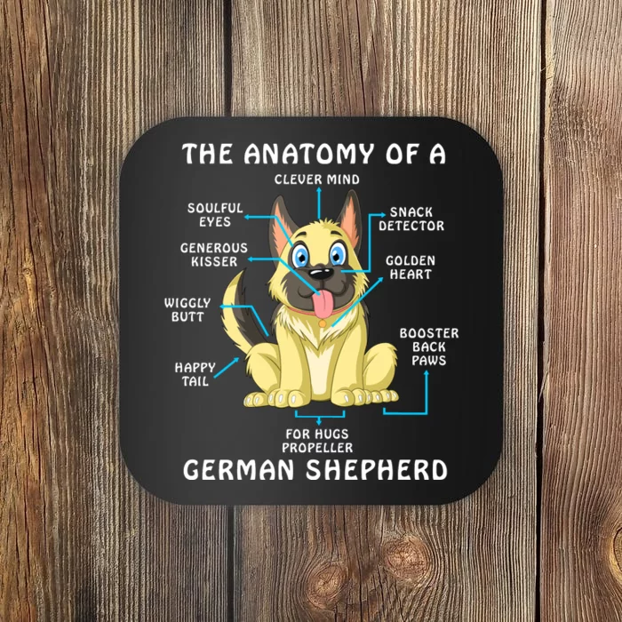 Anatomy Of German Shepherd Coaster