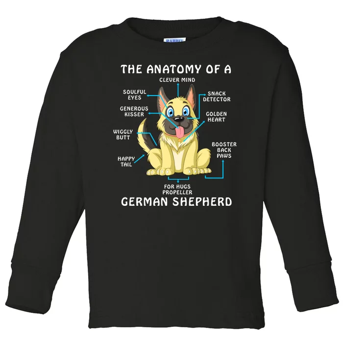 Anatomy Of German Shepherd Toddler Long Sleeve Shirt