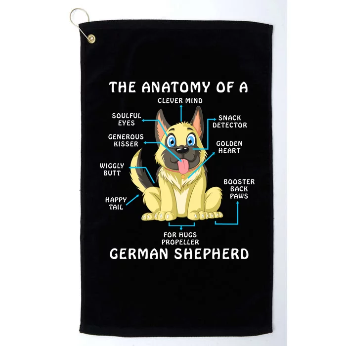 Anatomy Of German Shepherd Platinum Collection Golf Towel