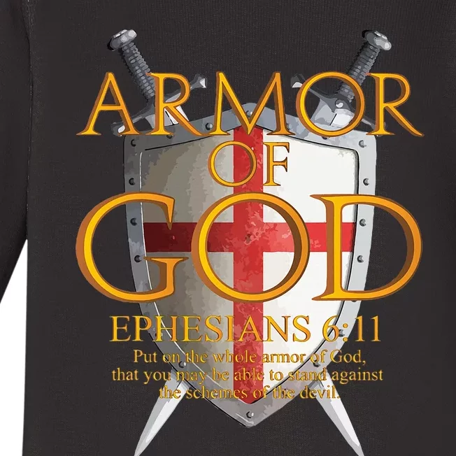 Armor Of God Ephesians Bible Verse Religious Christian Baby Long Sleeve Bodysuit