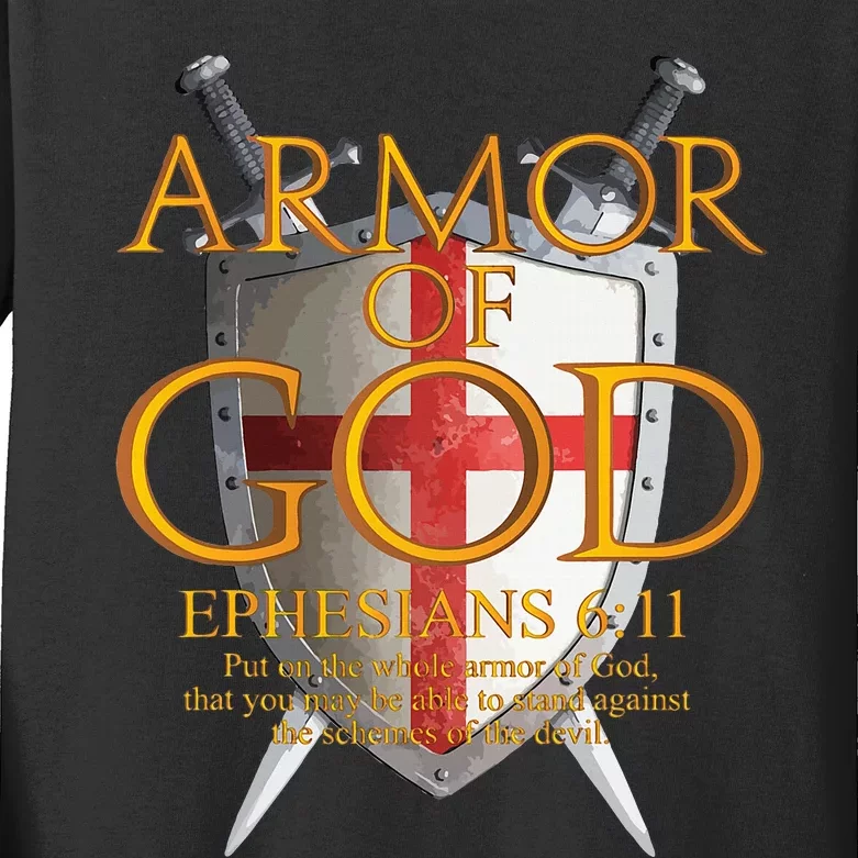 Armor Of God Ephesians Bible Verse Religious Christian Kids Long Sleeve Shirt