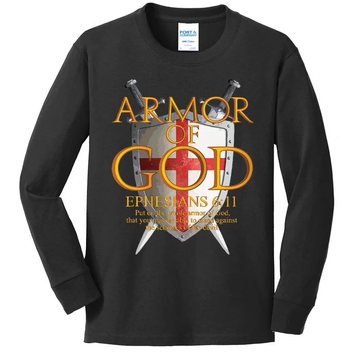 Armor Of God Ephesians Bible Verse Religious Christian Kids Long Sleeve Shirt