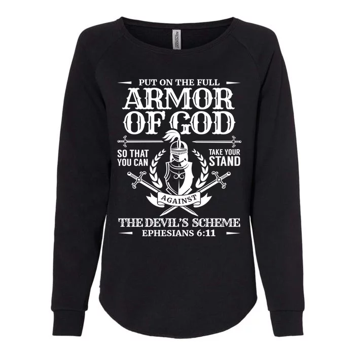 Armor Of God Christian Bible Verse Religious Cool Gift Womens California Wash Sweatshirt