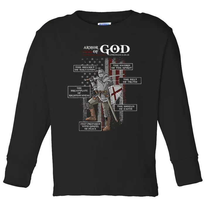 Armor Of God Ephesians 6 10 18 Bible Verse Toddler Long Sleeve Shirt