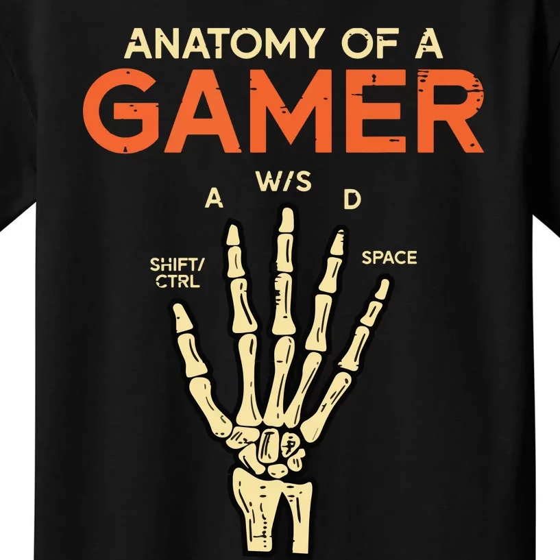 Anatomy Of Gamer Skeleton Hand Funny Men Boy Teens Kids T-Shirt