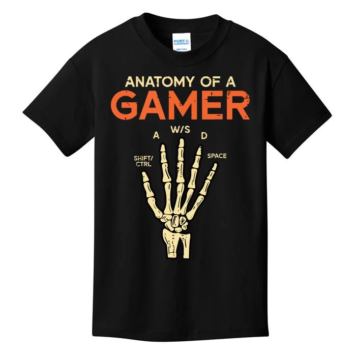 Anatomy Of Gamer Skeleton Hand Funny Men Boy Teens Kids T-Shirt