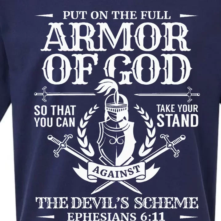 Armor Of God Christian Bible Verse Religious Sueded Cloud Jersey T-Shirt