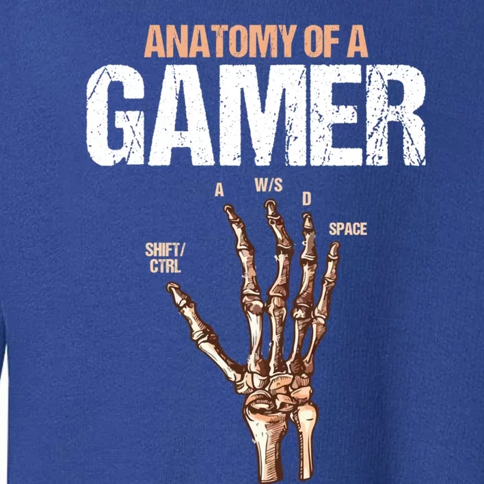 Anatomy Of Gamer Skeleton Hand Funny Video Gaming Gamer Funny Gift Toddler Sweatshirt