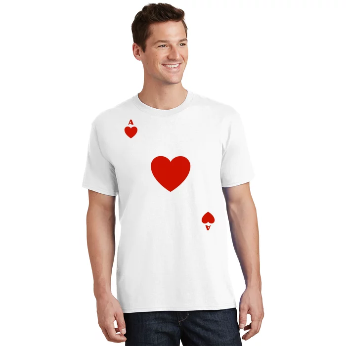 Ace Of Hearts Halloween Team Costume Funny Poker Cards Funny Halloween Group Par T-Shirt