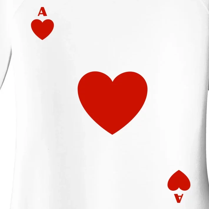 Ace Of Hearts Halloween Team Costume Funny Poker Cards Funny Halloween Group Par Women's Perfect Tri Tunic Long Sleeve Shirt