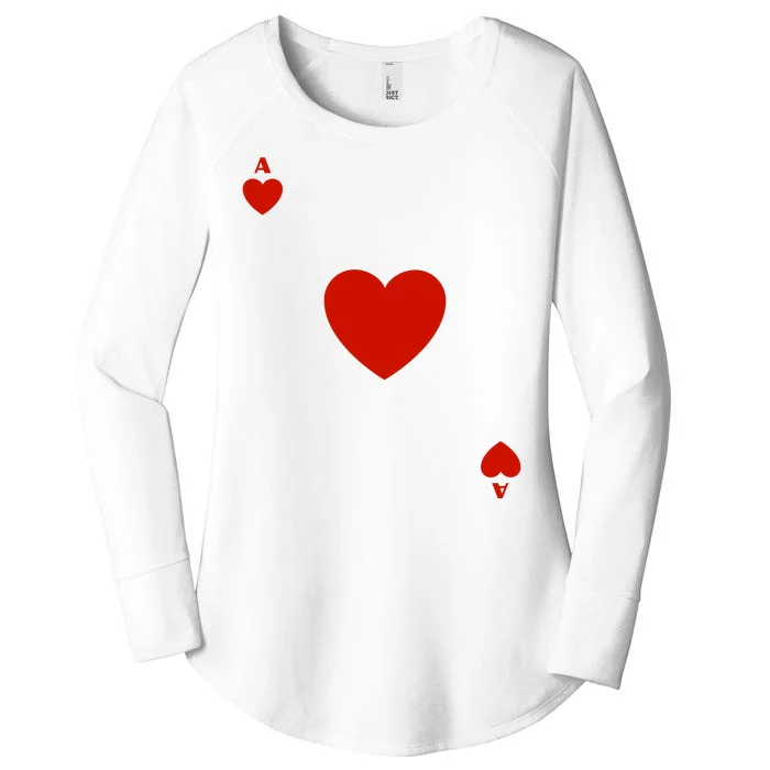 Ace Of Hearts Halloween Team Costume Funny Poker Cards Funny Halloween Group Par Women's Perfect Tri Tunic Long Sleeve Shirt