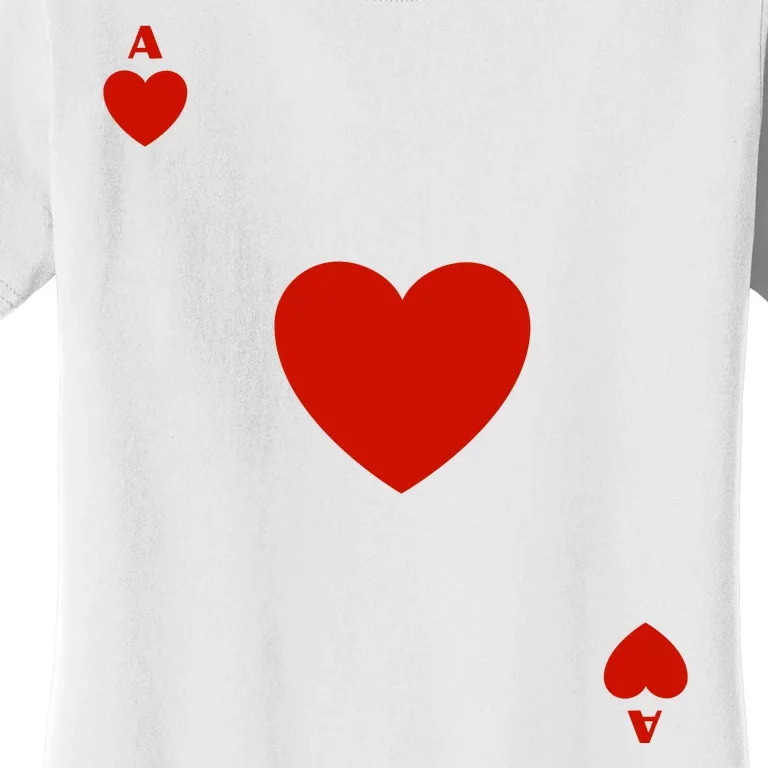 Ace Of Hearts Halloween Team Costume Funny Poker Cards Funny Halloween Group Par Women's T-Shirt