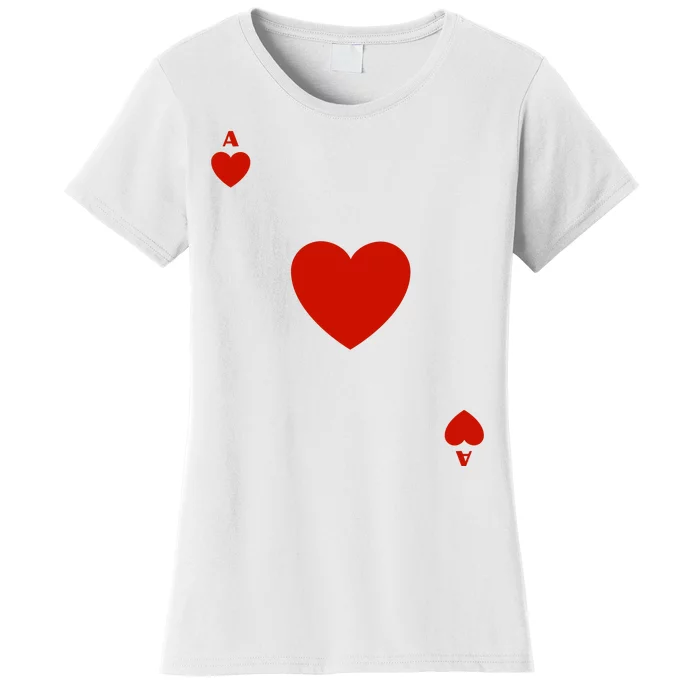 Ace Of Hearts Halloween Team Costume Funny Poker Cards Funny Halloween Group Par Women's T-Shirt