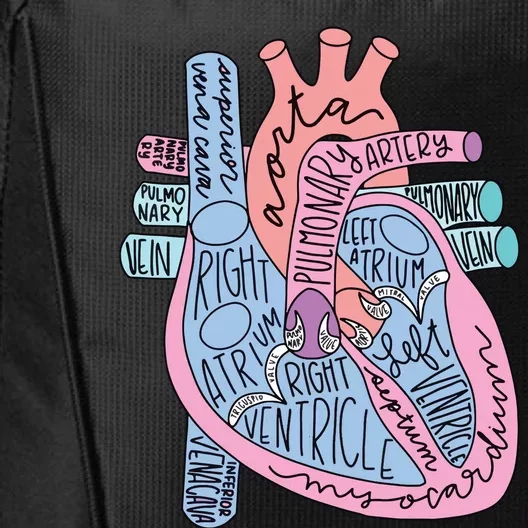 Anatomical Of Heart Cardiac Nurse Practioner Sonographer City Backpack