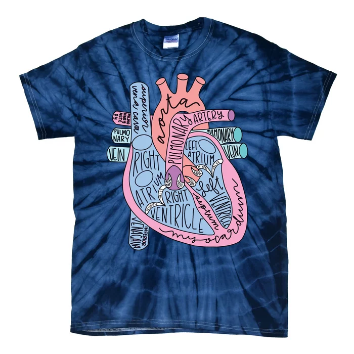 Anatomical Of Heart Cardiac Nurse Practioner Sonographer Tie-Dye T-Shirt