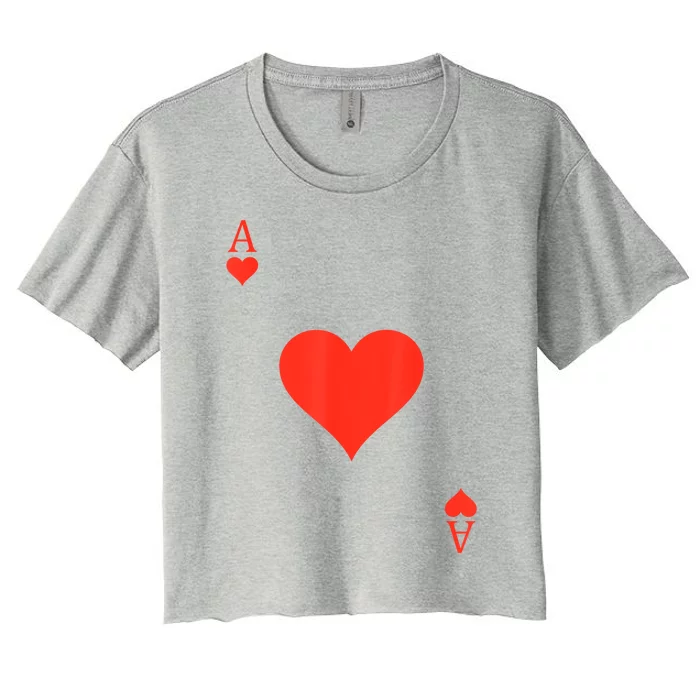 Ace Of Hearts Costume Deck Of Cards Playing Card Halloween Women's Crop Top Tee