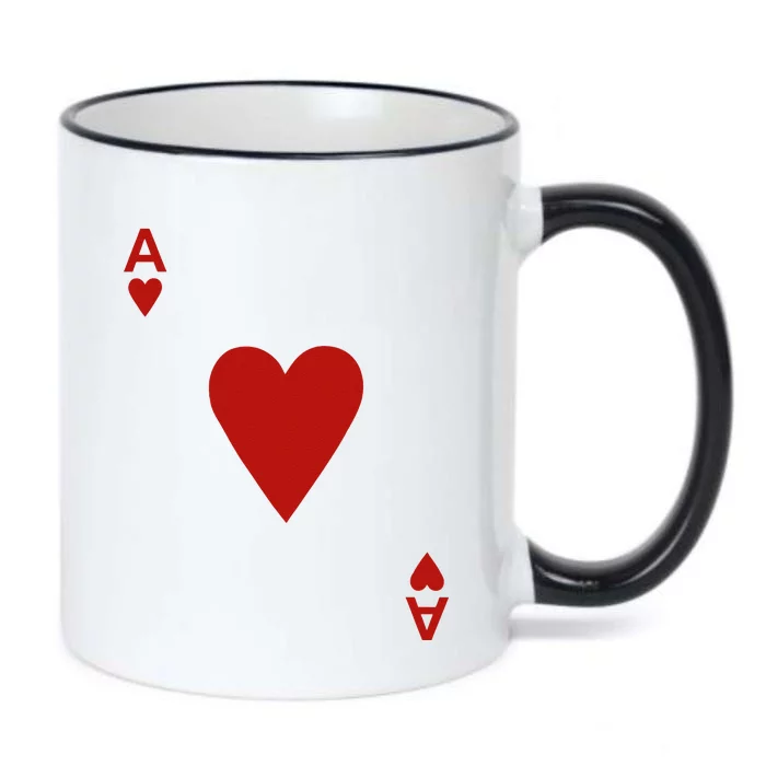 Ace Of Hearts Blackjack Cards Poker 21 Black Color Changing Mug