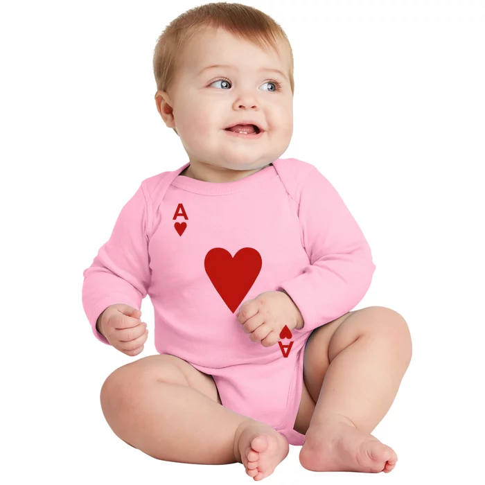 Ace Of Hearts Blackjack Cards Poker 21 Baby Long Sleeve Bodysuit