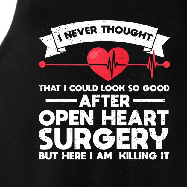 After Open Heart Surgery Open Heart Surgery Gift Ladies Tri-Blend Wicking Tank