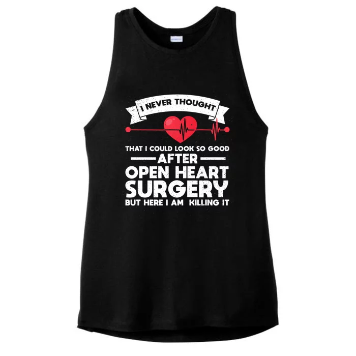 After Open Heart Surgery Open Heart Surgery Gift Ladies Tri-Blend Wicking Tank