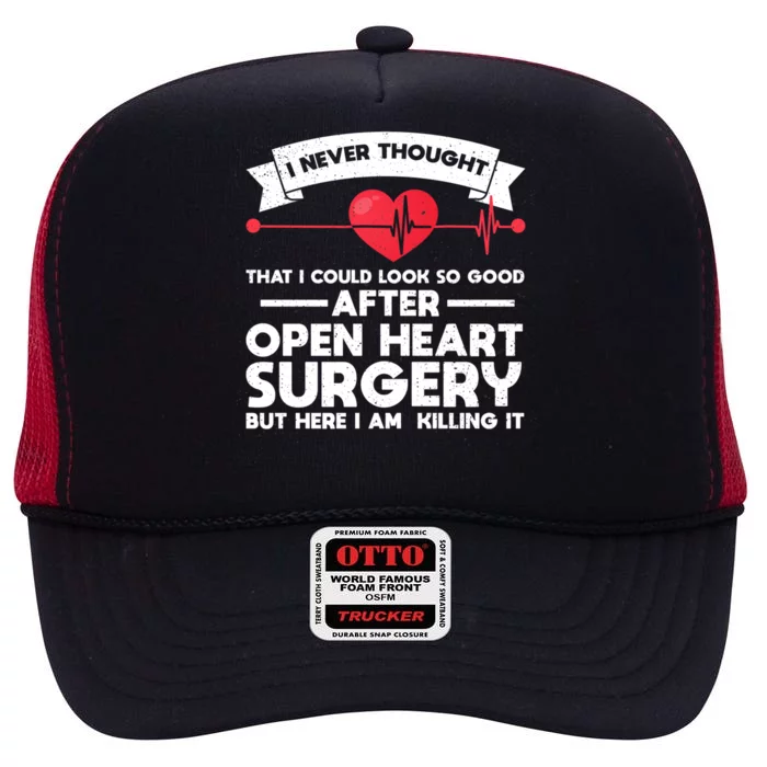 After Open Heart Surgery Open Heart Surgery Gift High Crown Mesh Trucker Hat