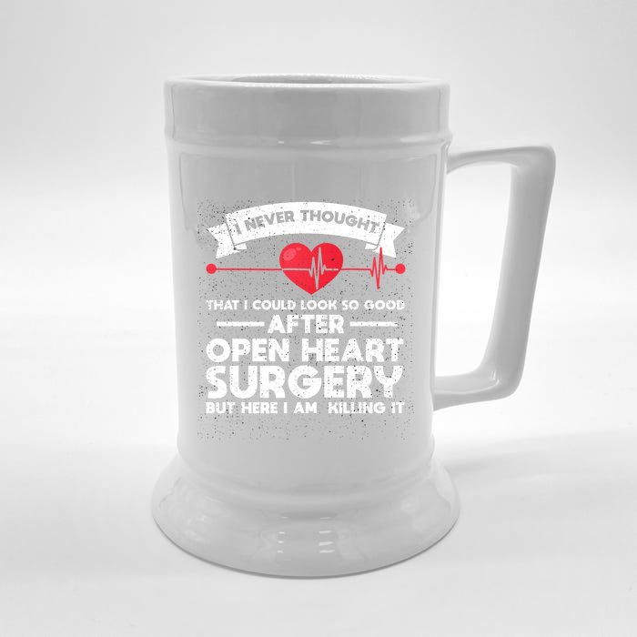 After Open Heart Surgery Open Heart Surgery Gift Front & Back Beer Stein