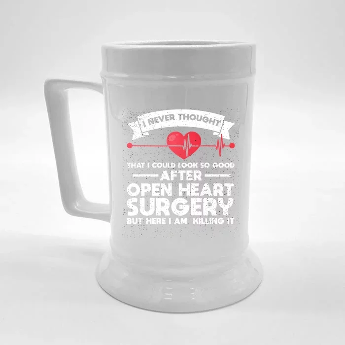 After Open Heart Surgery Open Heart Surgery Gift Front & Back Beer Stein