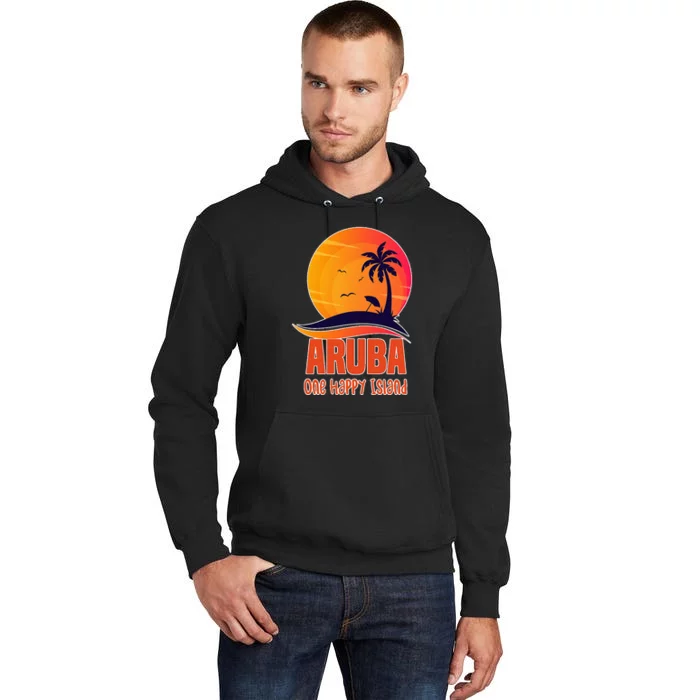 Aruba One Happy Island Beautiful Sunset Beach Tall Hoodie