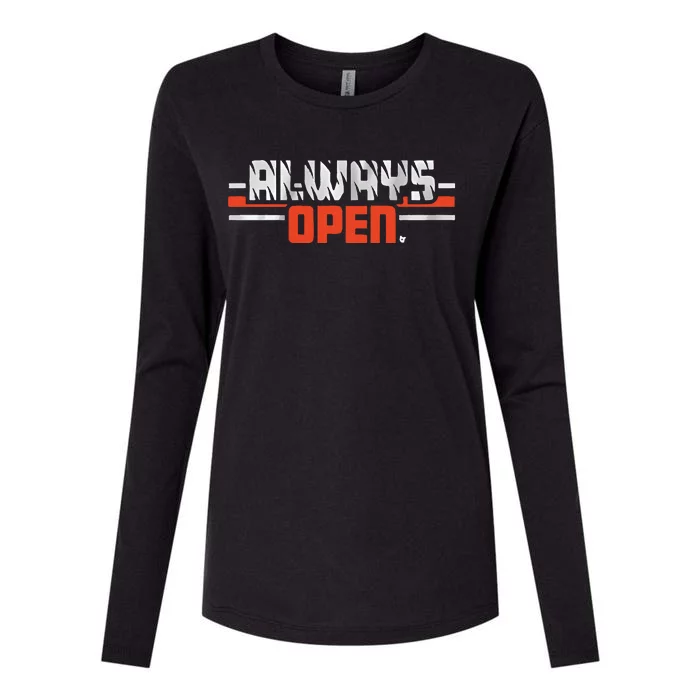 Always Open In Cincinnati Womens Cotton Relaxed Long Sleeve T-Shirt