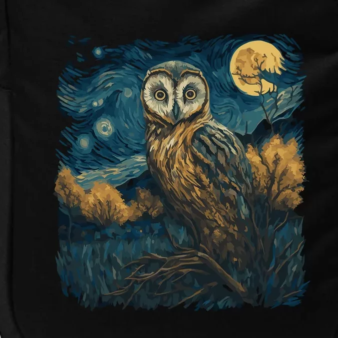 An Owl In The Night Forest Painting Impact Tech Backpack