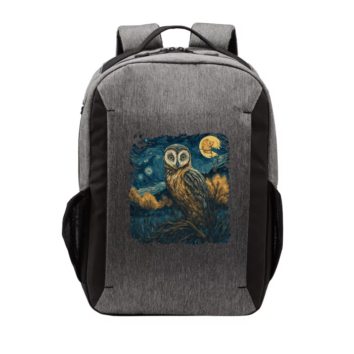 An Owl In The Night Forest Painting Vector Backpack