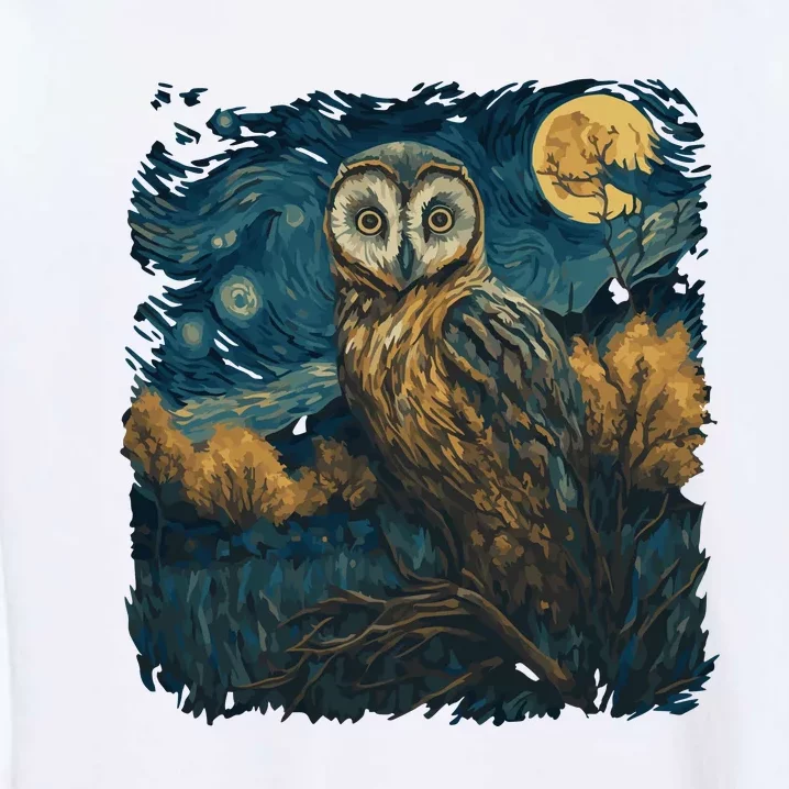 An Owl In The Night Forest Painting Garment-Dyed Sweatshirt