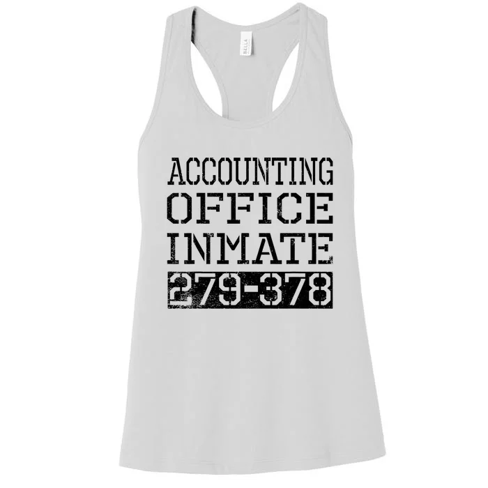 Accounting Office Inmate Novelty Prison Jail Halloween Women's Racerback Tank