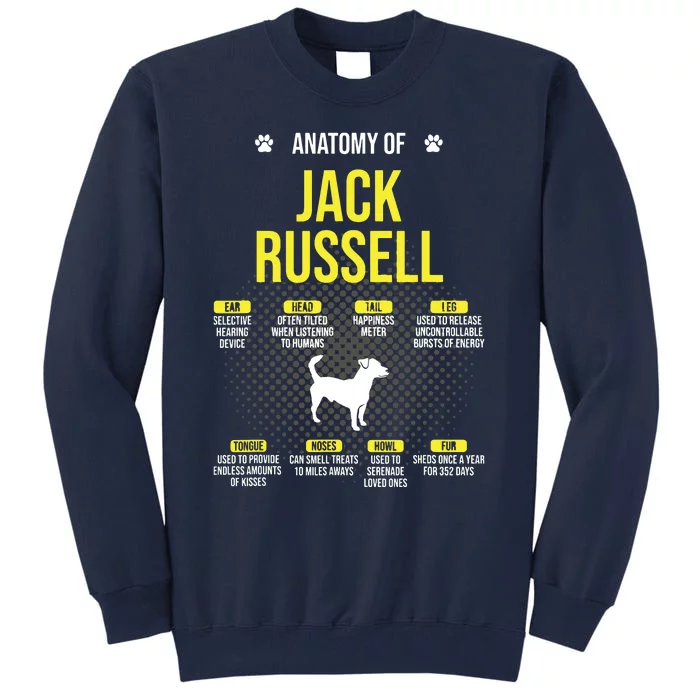 Anatomy Of Jack Russell Dog Lover Tall Sweatshirt