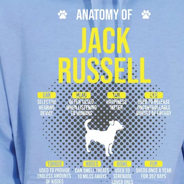 Anatomy Of Jack Russell Dog Lover Unisex Surf Hoodie