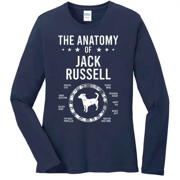 Anatomy Of Jack Russell Dog Lover Ladies Long Sleeve Shirt