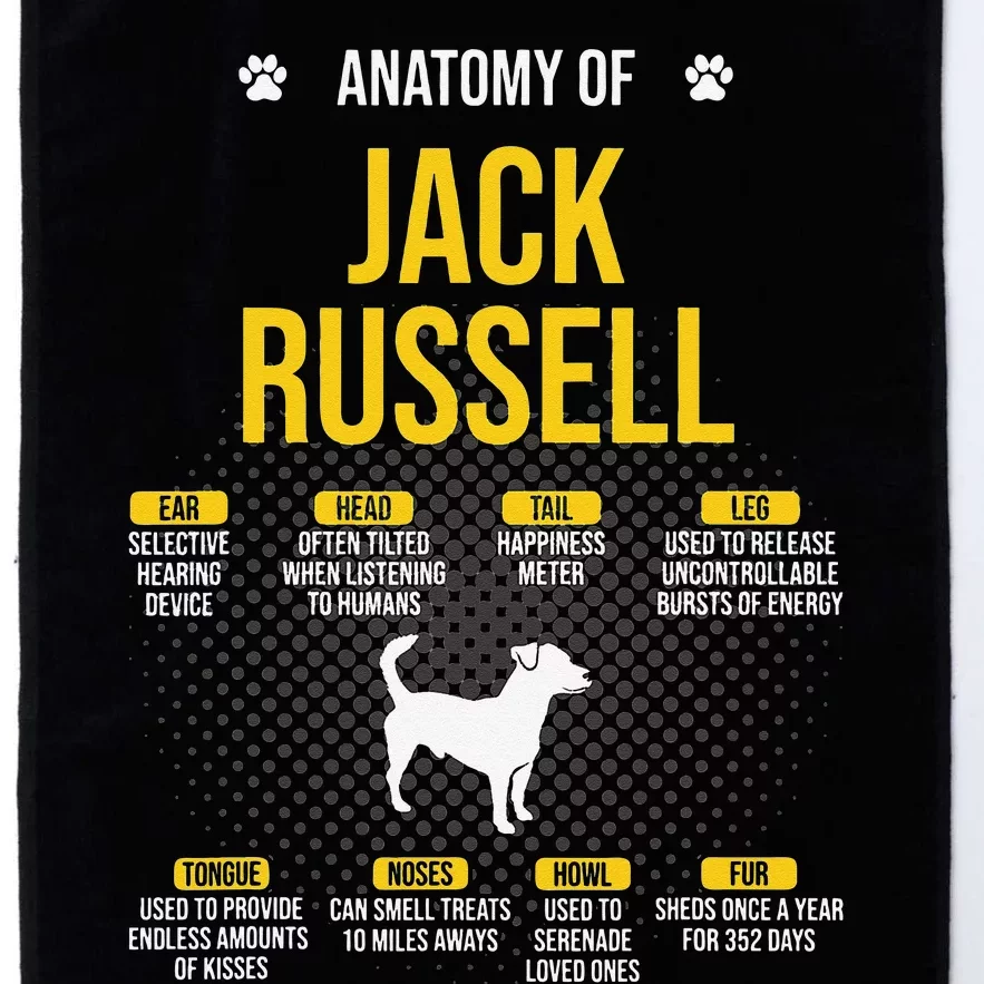 Anatomy Of Jack Russell Dog Lover Platinum Collection Golf Towel