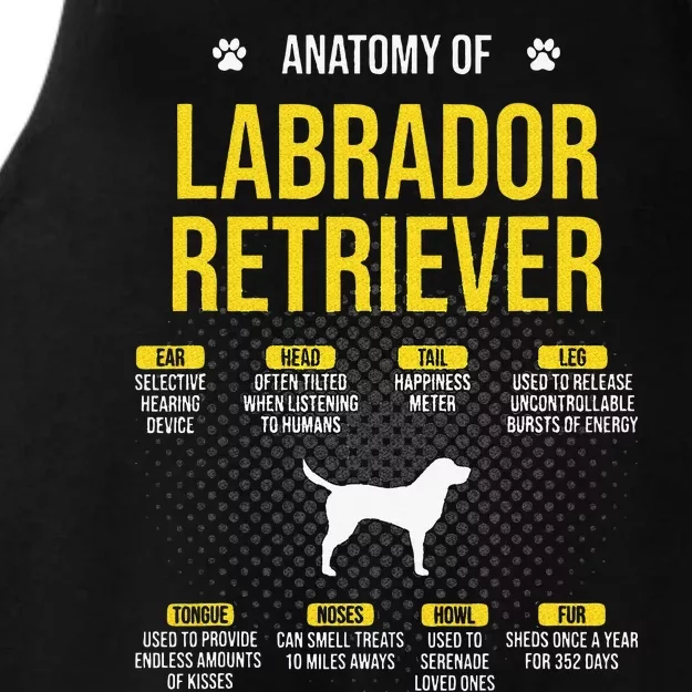 Anatomy Of Labrador Retriever Dog Lover Ladies Tri-Blend Wicking Tank