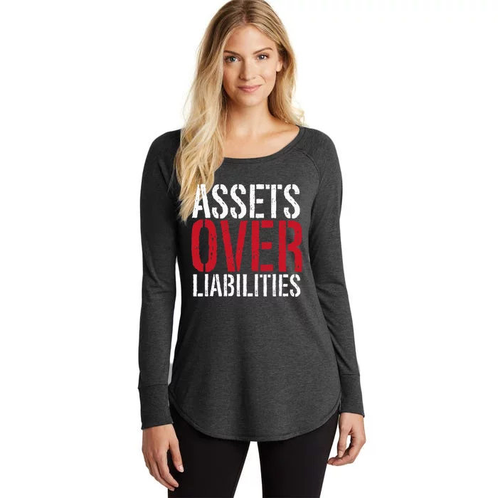 Assets Over Liabilities Investing Stocks Human Capital Women's Perfect Tri Tunic Long Sleeve Shirt