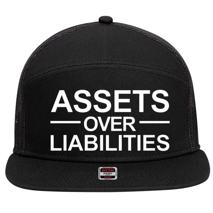 Assets Over Liabilities Accountant Inspirational Success 7 Panel Mesh Trucker Snapback Hat