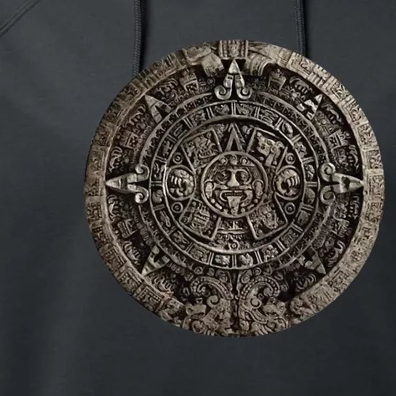 Aztec Or Mayan Calendar Maya Performance Fleece Hoodie