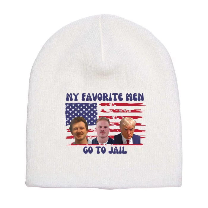 All Of My Favorite Man Go To Jail Groovey Retro 70s Short Acrylic Beanie