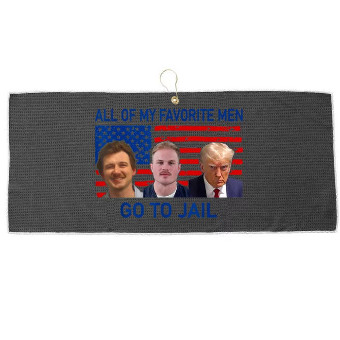 All Of My Favorite Go To Jail Funny Quote Large Microfiber Waffle Golf Towel